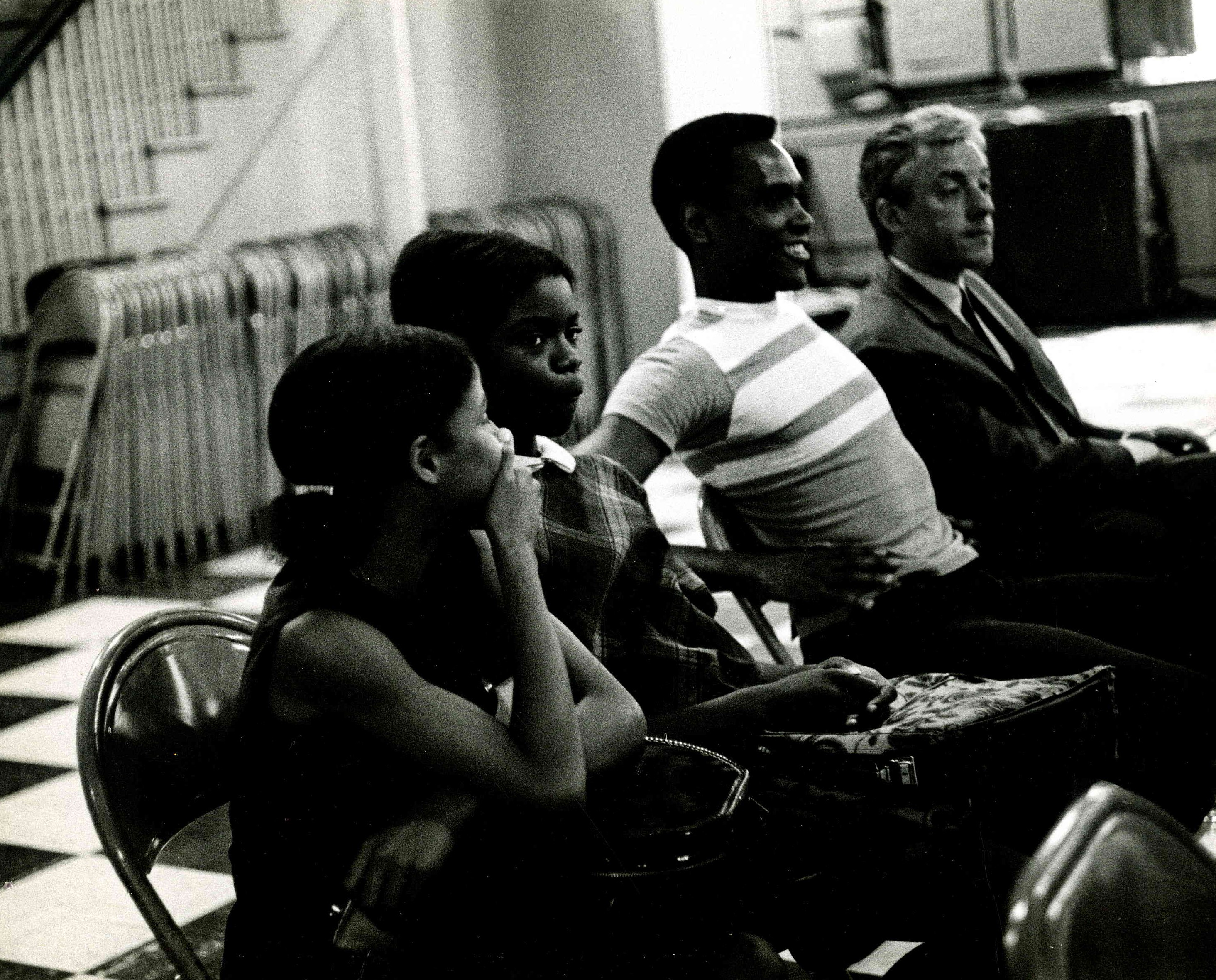 Arthur Mitchell and Karel Shook with dancers in the studio