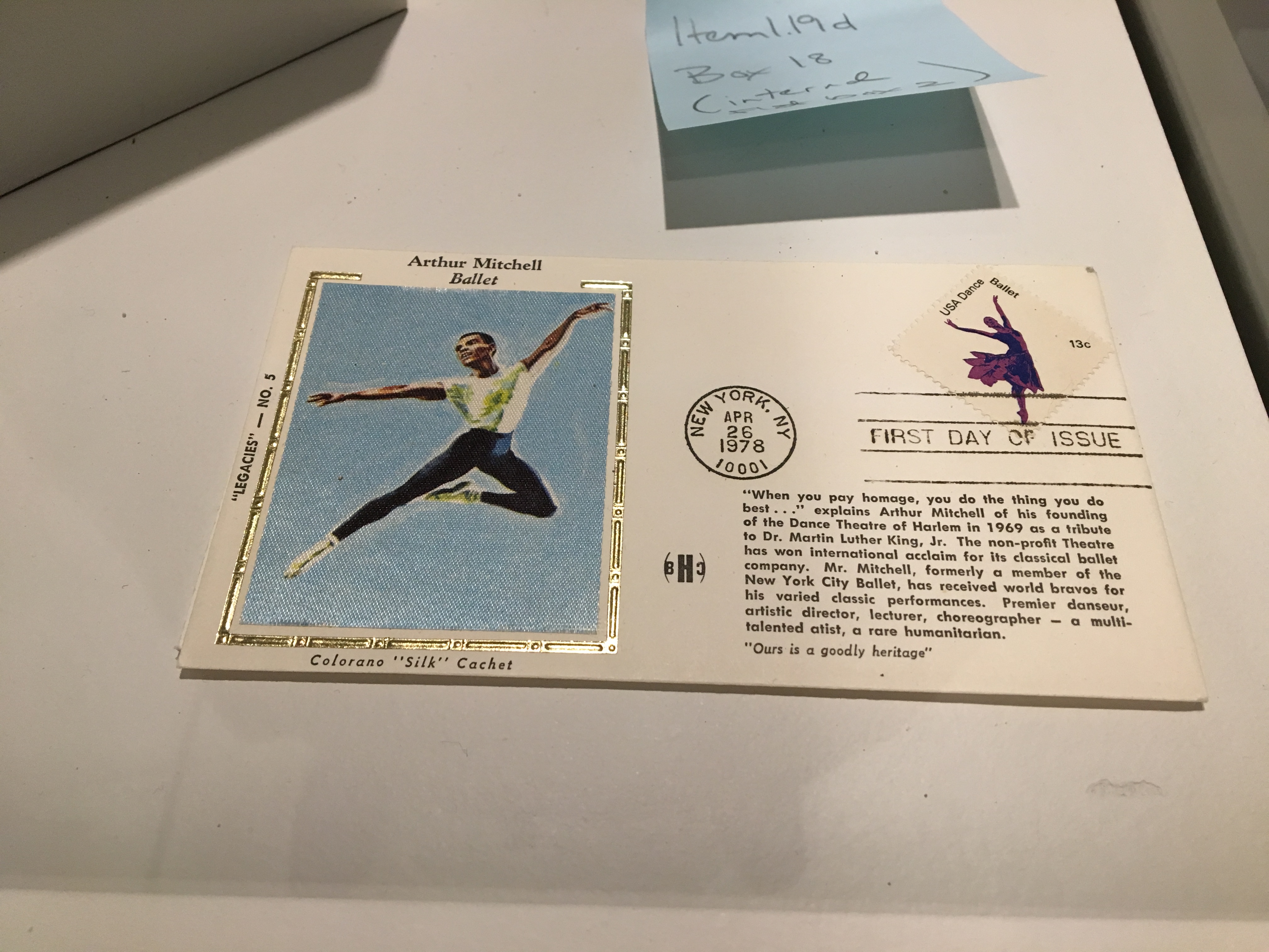 A postcard of a stamp that was issued on April 26, 1978